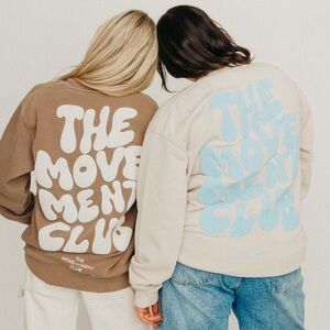 The Movement Club Ivory Crewneck TCM Workouts, Lindsay Arnold Cusick, Large